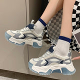 Niulatu Sneakers Women Thick Sole Platform Sports Shoes 2025 Spring Breathable Walking Shoes Women's Vulcanized Shoes DJSE