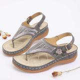 Niulatu Summer Women Premium Orthopedic Open Toe Sandals Vintage Anti-slip Breathable Leather 2025 Casual Female Platform Shoes DJSE