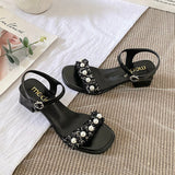 Niulatu Open Toe Women's Shoes 2025 New Fashion Shoes Women's Thick Heel Outer Wear Casual All-match Sandals Women Adult DJSE