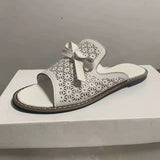 Niulatu Women Sandals Slippers Women 2025 Summer New Transparent Hollow Flat Sandals Fashion Shoes Casual Outside Slides DJSE