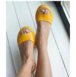 Niulatu Women Comfortable Sandals Flops Fashion Rome Slip-on Flat Shoes Women Slides Solid Casual Female PU Zapatos De Mujer DJSE