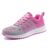Niulatu Women Fashion Outdoor Women Casual Shoes Flat Women's Sneakers Trainers Lace-up Mesh Sneakers Walking Shoes Woman Mujer DJSE