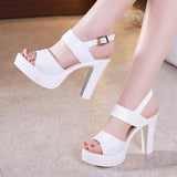 Niulatu 32-43 Block Heel Platform Sandals Summer 2025 Elegant High Heels Sandals Women Soft Leather Shoes for Office Model DJSE