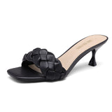 Niulatu Women¡¯s Stilettos Heels Open Square Toe Comfort Low Kitten Heels Sexy Dress Pumps Sandals Party Daisy Shoes Woman DJSE