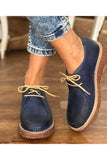 Niulatu Vegan Leather Lace Up Flat Shoes DJSE