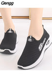 Niulatu Women's New Platform Sneakers Black Breathable Mesh Fashion Casual Women's Shoes Zapatillas Mujer Womens Shoes DJSE