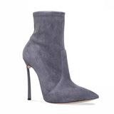 Niulatu Fashion Women Boots Pointed Toe Faux Suede Ankle Boots 11CM Heel High Heels Shoes Woman Autumn Female Socks Boots DJSE