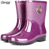 Niulatu Women Short Tube Rain Shoes Adult Water Boots Anti-skid Water Shoes Jelly Rubber Shoes Rain Boots rtg5 DJSE