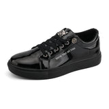 Niulatu Casual Men's Shoes Blue Mirror Glitter Sneakers Men Flat Streetwear Hip Hop Men Luxury Designer Shoes chaussure homme DJSE