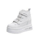 Niulatu women's running shoes with increased thick bottom shoes for student leisure PU leather High-to sneakers Spring / Autumn DJSE