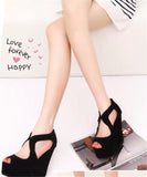 Niulatu Shoes Woman Casual Women Fish Mouth Non-slip Platform Wedge High Heels Black Clog Sexy Thick Bottom Women's Sandals 39 DJSE