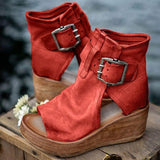 Niulatu Women Sandals Casual Wedge Heels Sandals With Platform Chaussure Femme Retro Summer Shoes For Women High Heels Sandalias Mujer DJSE