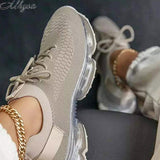 Niulatu Women Breathable Mesh Sneaker 2025 Woman Lace Up Vulcanized Ladies Comfortable Women's Casual Flat Female Tennis Shoes Plus Size DJSE