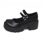 Niulatu Janes Women's Patent Leather Pumps Ladies Lolita Shoes Woman Waterproof Platform Cosplay High Heels Female Vintage Footwear DJSE