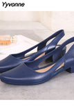 Niulatu Pointed Toe Chunky Low Heels Flip Flops Slingback Pumps Casual Beach Shoes for Women Women's Summer Footwear 40 DJSE
