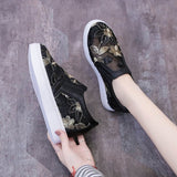 Niulatu Women 2025 Platform Wedges Shoes for Women Casual Shoes Summer Spring Slip-On Loafers White Black Wedge Heel Sneaker DJSE