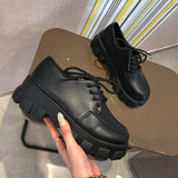 Niulatu platform shoes lolita shoes Oxfords Women heels School Uniform Jk Student Shoes Girls Women Kawaii Platform low Heel boots DJSE