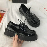 Niulatu shoes Small leather shoes female British girl Japanese wild black retro Mary Jane shoes lolita Platform shoes low hee DJSE