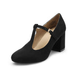 Niulatu Low Chunky Heels for Women Pumps T-Strap Mary Jane Pumps Wedding Dress Shoe Elegant Medium Heel Women's Shoes DJSE