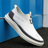 Niulatu New Mens Leather Casual Shoes White Tenis Footwear for Men Fashion Comfortable Autumn Male Flats Slip on Man Loafers Shoe DJSE