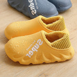 Niulatu Waterproof Non-Slip Home Slippers Men Cotton Shoe EVA Slippers Winter Warm Indoor Ladies Soft Couples Platform Shoes Zapatos DJSE