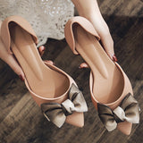 Niulatu Women Shoes Butterfly-knot Pumps Summer Drill Ladies Pointed Toe Shallow Jelly Shoes Low Heel Office Female Footwear DJSE