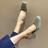 Niulatu Heels Shoes Woman 2025 Autumn Square Toe Black Heels Office Ladies Female Pumps women shoes DJSE