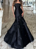 Niulatu Strapless Flowers Mermaid Evening Dress Formal Prom Dress HZ1007