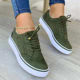 Niulatu Women's Vulcanized Shoes Low-top Round Toe Casual Shoes Flat Shoes Lace-up Walking Shoes Women Versatile Comfortable DJSE