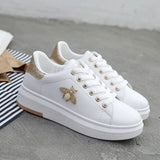Niulatu Women Casual Shoes 2025 New Women Sneakers Fashion Breathable PU Leather Platform White Women Shoes Soft Footwears Rhinestone DJSE