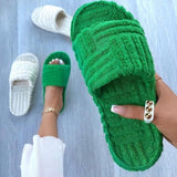 Niulatu Women Modern Fashion Home Slippers Winter Platform Flat Fluffy Plush Slides Sexy Luxury Design Solid Non Slip Ladies Shoes House DJSE