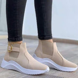 Niulatu Women Sneakers Trainers Platform Shoes Slip On Woman Buckle Zapatos De Mujer Ladies Vulcanize Big Size DJSE