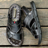 Niulatu Men Leather Sandals Summer Classic Men Shoes Slippers Soft Sandals Men Roman Comfortable Outdoor Walking Footweargj78 DJSE