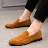 Niulatu Mens Dress Shoes Vintage Classic Low Heel Slip On Mens Brogue Shoes Pointed Toe Outdoor Autumn Trendy Party Mans Loafers Shoes DJSE