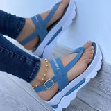 Niulatu Clip Toe Platform Sandals Women Strap Buckle Summer Beach Shoes Woman Non-Slip Thick Bottom Wedges Sandalias Mujer DJSE