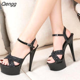 Niulatu Super High Heel Sandals Female Summer Woman New Crystal with Model Waterproof Stage Dancing Performance Catwalk Shoes DJSE
