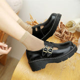 Niulatu Literary Retro Lolita Women Pumps Mary Janes Shoes Round Toe Student Girl Platform T-Strap Buckle Bullock Shoes 1119 DJSE