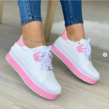 Niulatu Women's 2025 Fashion Plus Size 43 Ladies Casual Vulcanized Shoes Lace Up Thick Sole Sneakers Women's Shoes DJSE