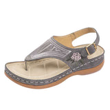Niulatu Summer Women Premium Orthopedic Open Toe Sandals Vintage Anti-slip Breathable Leather 2025 Casual Female Platform Shoes DJSE