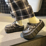 Niulatu punk metal rivets Sandals Women Slippers Platform Sandals Outdoor Clogs Thick Street Beach Slippers Flip Flops Garden Shoes DJSE