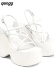 Niulatu Woman Shoes Sandals 2025 Summer Platform Brand Design Woman Sexy Sandals Shoes Wedges High Heels DJSE