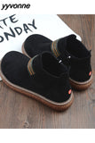 Niulatu Women Boots British Wind Short Boots 2025 New Mori Literary Retro Thick Bottom Women's Ankle Boots Big Head Doll Shoes DJSE