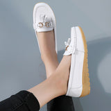 Niulatu Woman Flat Female Moccasins Tassel Loafers Ladies Wedges Women Solid Comfort Mom Shoes Women's Footwear Plus Size 44 DJSE