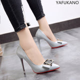 Niulatu Women Pumps Patent Leather High Heels Shoes Women Black Classic Pumps Women Bridal Shoes Female Heels Stiletto Plus Size 42 43 DJSE