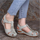 Niulatu Women Shoes Summer Women's Large Non Slip Lightweight Round Head Super Comfortable Slope Heel Comfortable Outdoor Sandals Women DJSE