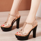 Niulatu Sexy High Heels Ladies Summer Dress Shoes For Women Female Leather Platform Wedge Heel Elegant Sandal 32 35 36 37 43 DJSE