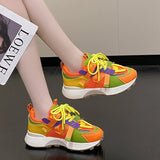 Niulatu Women Vulcanized Woman Rivet Shoes Female Platform Wedges Women's Leopard Casual Ladies Women's Sneakers Tennis Female DJSE