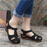 Niulatu Appliques Fashion Sandals Woman 2025 Summer Hook Loops Women Wedges Women's Platform Casual Female Beach Shoes Plus Size DJSE
