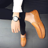 Niulatu Mens Shoes Casual Luxury Brand Summer Men Loafers Genuine Leather Moccasins Light Breathable Slip on Boat Shoes JKPUDUN DJSE