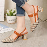 Niulatu Shoes New Hollow Coarse Sandals High-heeled Shallow Mouth Pointed Pumps Work Women Female Sexy High Heels Zapatilla Lattice DJSE